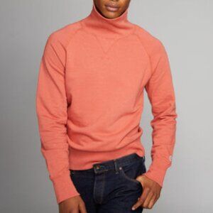 Todd Snyder + Champion Lightweight Turtleneck Sweatshirt in Orange Russet